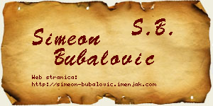 Simeon Bubalović vizit kartica